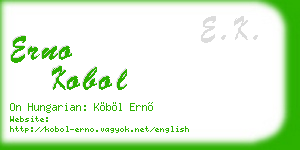 erno kobol business card