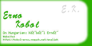 erno kobol business card